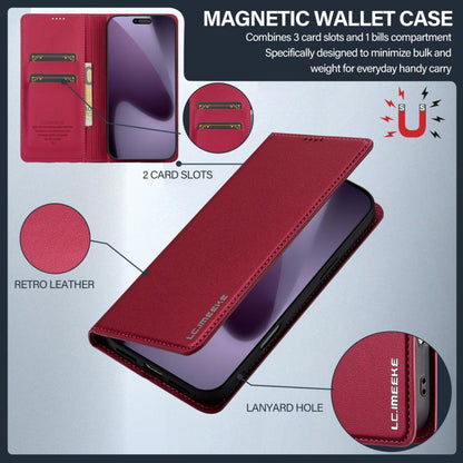 For iPhone 17 Pro Max LC.IMEEKE L1 Series Frosted Fine Texture PU Phone Case(Red) - iPhone 17 Pro Max Cases by LC.IMEEKE | Online Shopping UK | buy2fix
