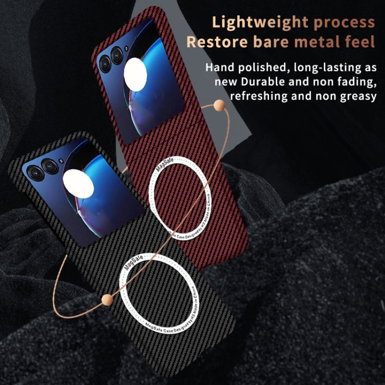 For Motorola Razr 50 Ultra Carbon Fiber Texture MagSafe Magnetic Phone Case(Blue Purple) by buy2fix