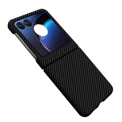 For Motorola Razr 50 Ultra Carbon Fiber Texture Shockproof Phone Case(Black) by buy2fix