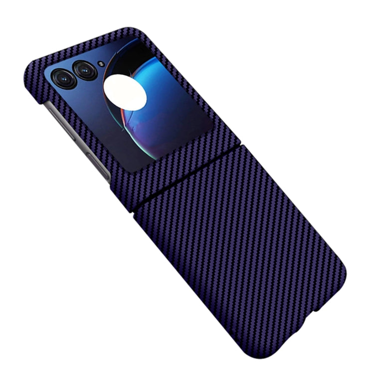 For Motorola Razr 50 Ultra Carbon Fiber Texture Shockproof Phone Case(Purple) by buy2fix