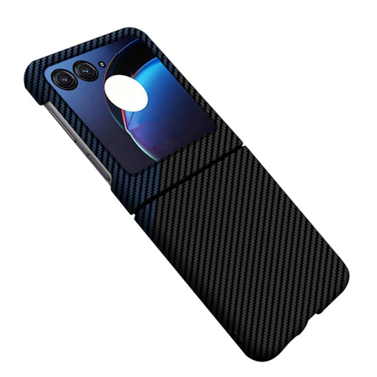 For Motorola Razr 50 Ultra Carbon Fiber Texture Shockproof Phone Case(Black Blue) by buy2fix