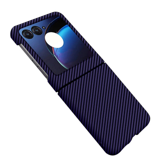 For Motorola Razr 50 Carbon Fiber Texture Shockproof Phone Case(Purple) by buy2fix