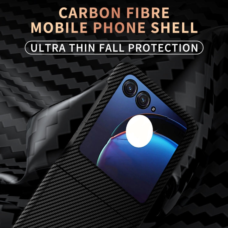 For Motorola Razr 50 Carbon Fiber Texture Shockproof Phone Case(Blue Purple) by buy2fix