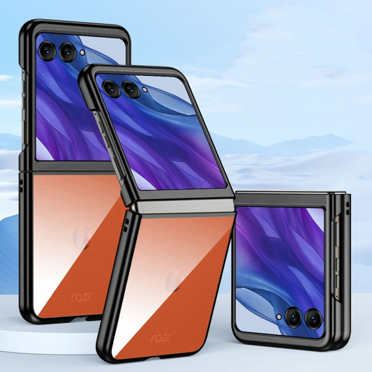 For Motorola Razr 50 Ultra Super Thin Electroplating Transparent Folding Phone Case(Black) by buy2fix