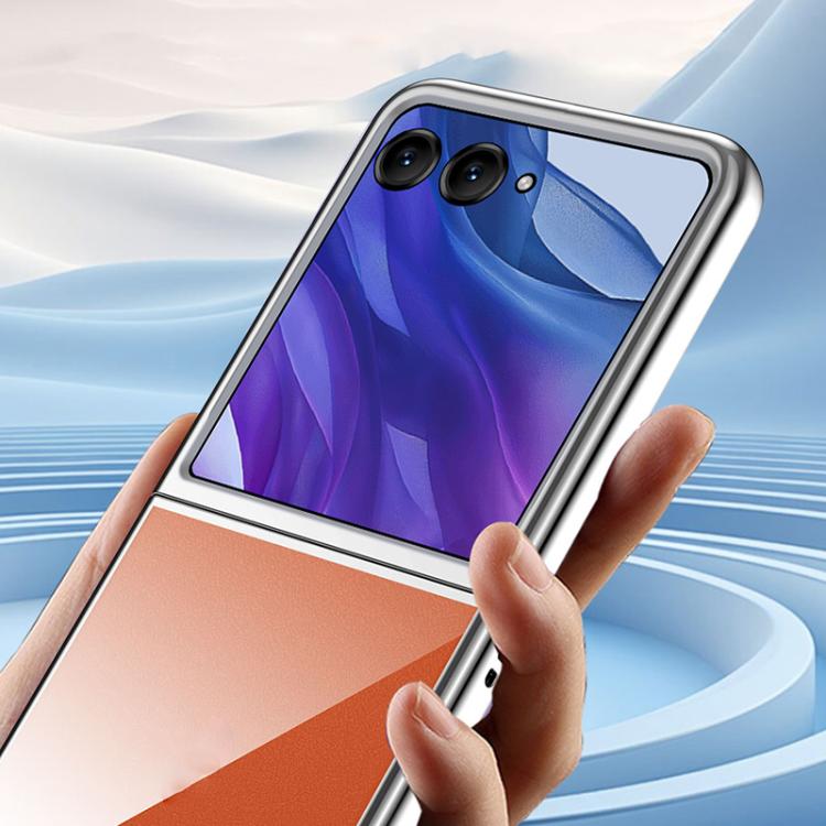 For Motorola Razr 50 Ultra Super Thin Electroplating Transparent Folding Phone Case(Purple) by buy2fix