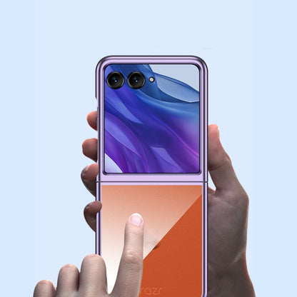 For Motorola Razr 50 Ultra Super Thin Electroplating Transparent Folding Phone Case(Purple) by buy2fix