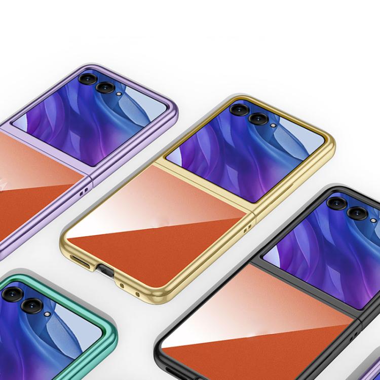 For Motorola Razr 50 Ultra Super Thin Electroplating Transparent Folding Phone Case(Purple) by buy2fix