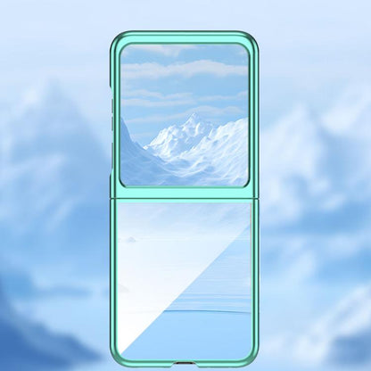For Motorola Razr 50 Ultra Super Thin Electroplating Transparent Folding Phone Case(Green) by buy2fix
