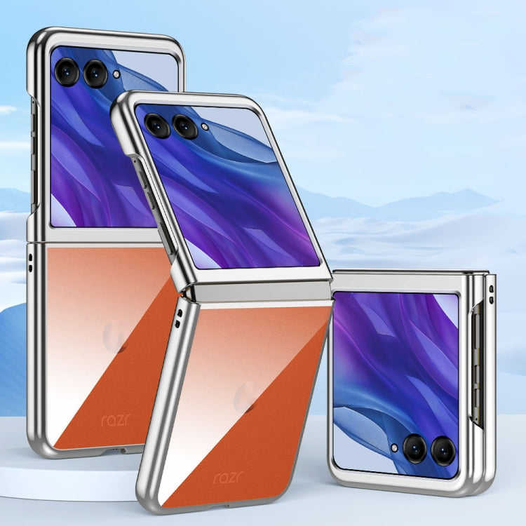 For Motorola Razr 50 Ultra Super Thin Electroplating Transparent Folding Phone Case(Silver) by buy2fix