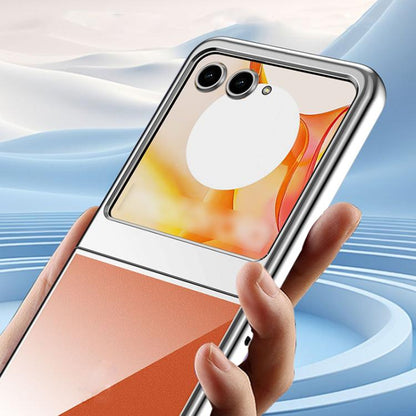 For Motorola Razr 50 Super Thin Electroplating Transparent Folding Phone Case(Purple) by buy2fix