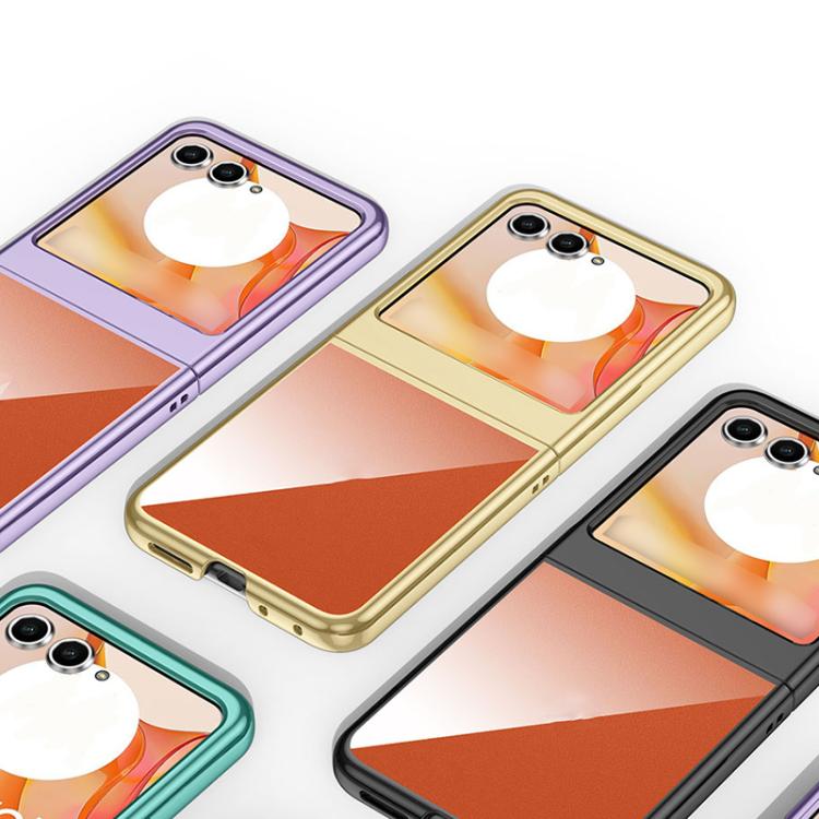 For Motorola Razr 50 Super Thin Electroplating Transparent Folding Phone Case(Purple) by buy2fix