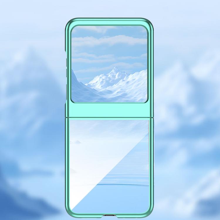 For Motorola Razr 50 Super Thin Electroplating Transparent Folding Phone Case(Green) by buy2fix