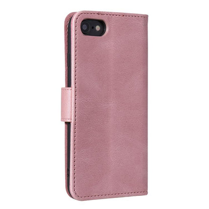For iPhone 16e Nail Skin Feel Stitching Calf Texture Leather Phone Case(Rose Gold) - iPhone 16e Cases by buy2fix | Online Shopping UK | buy2fix
