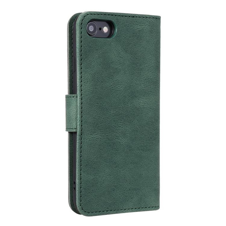 For iPhone 16e Nail Skin Feel Stitching Calf Texture Leather Phone Case(Green) - iPhone 16e Cases by buy2fix | Online Shopping UK | buy2fix