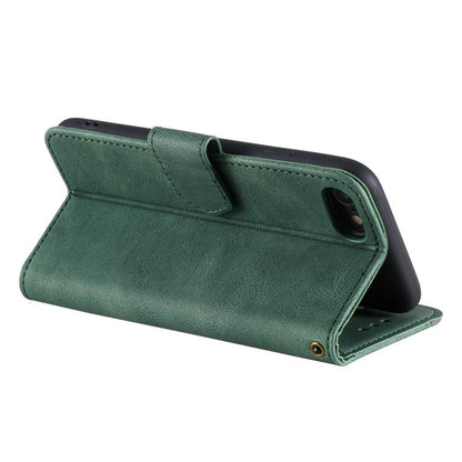 For iPhone 16e Nail Skin Feel Stitching Calf Texture Leather Phone Case(Green) - iPhone 16e Cases by buy2fix | Online Shopping UK | buy2fix