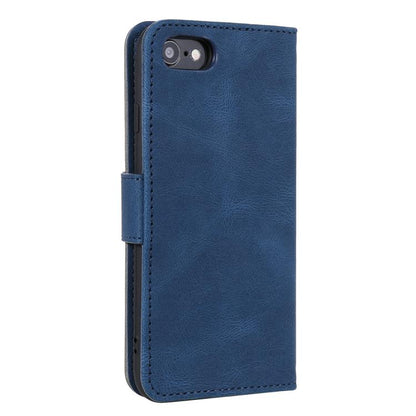 For iPhone 16e Nail Skin Feel Stitching Calf Texture Leather Phone Case(Blue) - iPhone 16e Cases by buy2fix | Online Shopping UK | buy2fix