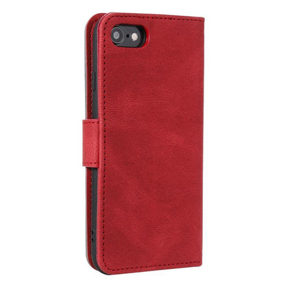 For iPhone 16e Nail Skin Feel Stitching Calf Texture Leather Phone Case(Red) - iPhone 16e Cases by buy2fix | Online Shopping UK | buy2fix