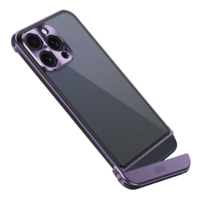 For iPhone 15 Pro Metal Scissor Holder Translucent Aroma Phone Case(Purple) - iPhone 15 Pro Cases by buy2fix | Online Shopping UK | buy2fix
