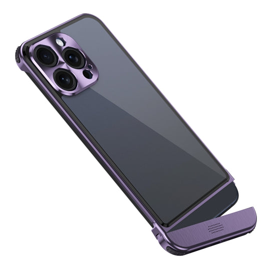 For iPhone 15 Pro Metal Scissor Holder Translucent Aroma Phone Case(Purple) - iPhone 15 Pro Cases by buy2fix | Online Shopping UK | buy2fix