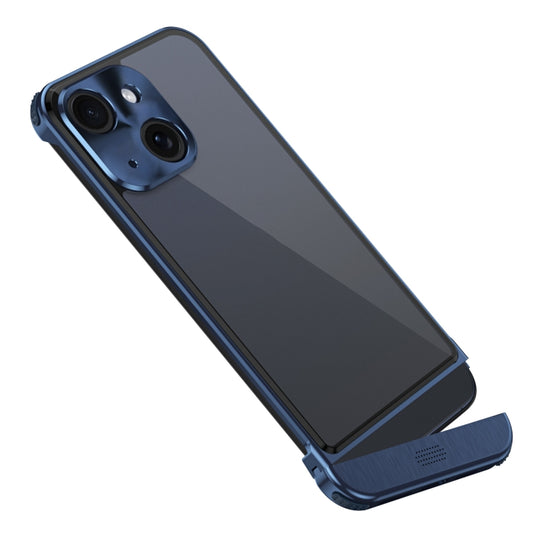 For iPhone 14 Metal Scissor Holder Translucent Aroma Phone Case(Blue) - iPhone 14 Cases by buy2fix | Online Shopping UK | buy2fix