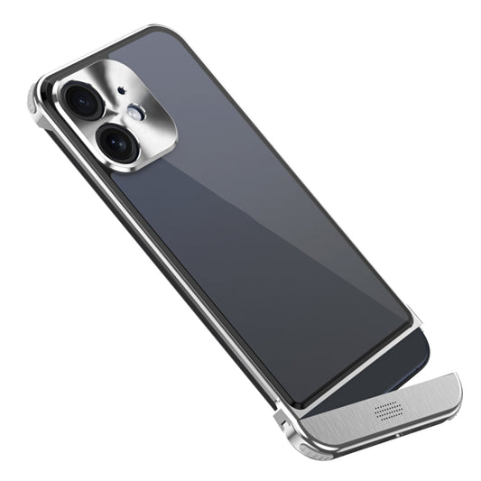 For iPhone 12 Metal Scissor Holder Translucent Aroma Phone Case(Silver) - iPhone 12 / 12 Pro Cases by buy2fix | Online Shopping UK | buy2fix