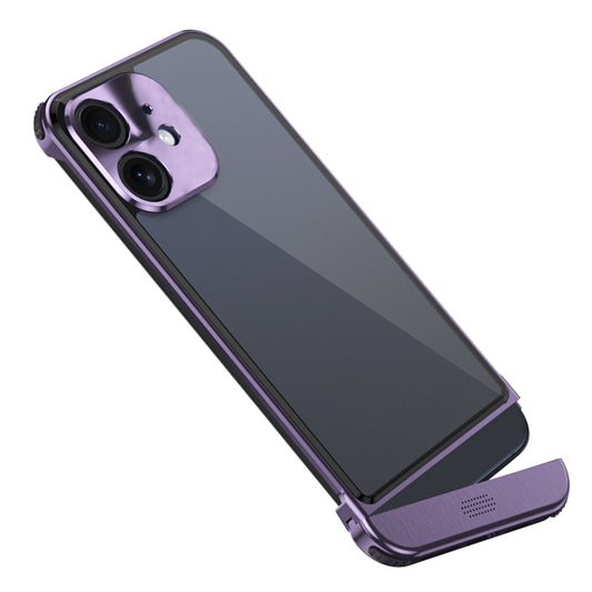 For iPhone 12 Metal Scissor Holder Translucent Aroma Phone Case(Purple) - iPhone 12 / 12 Pro Cases by buy2fix | Online Shopping UK | buy2fix