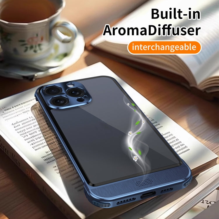 For iPhone 15 Pro Metal Scissor Holder Translucent Aroma Phone Case(Silver) - iPhone 15 Pro Cases by buy2fix | Online Shopping UK | buy2fix