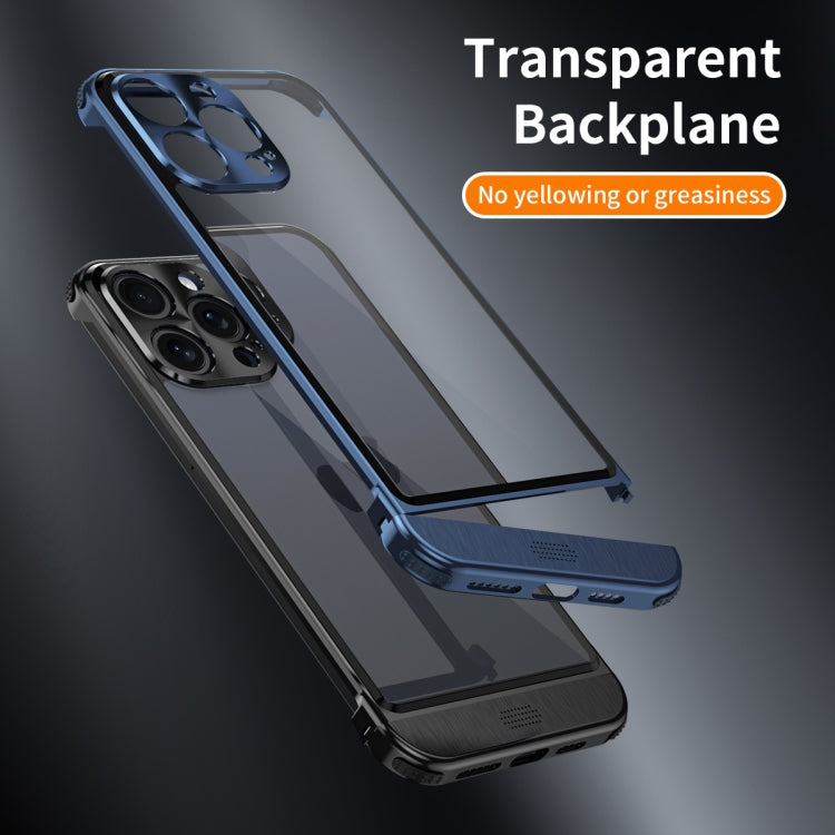 For iPhone 15 Pro Metal Scissor Holder Translucent Aroma Phone Case(Blue) - iPhone 15 Pro Cases by buy2fix | Online Shopping UK | buy2fix
