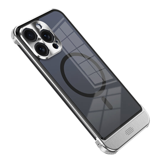 For iPhone 15 Pro Metal Scissor Design Aroma MagSafe Phone Case(Silver) - iPhone 15 Pro Cases by buy2fix | Online Shopping UK | buy2fix