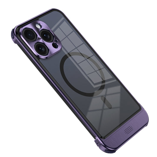 For iPhone 15 Pro Metal Scissor Design Aroma MagSafe Phone Case(Purple) - iPhone 15 Pro Cases by buy2fix | Online Shopping UK | buy2fix