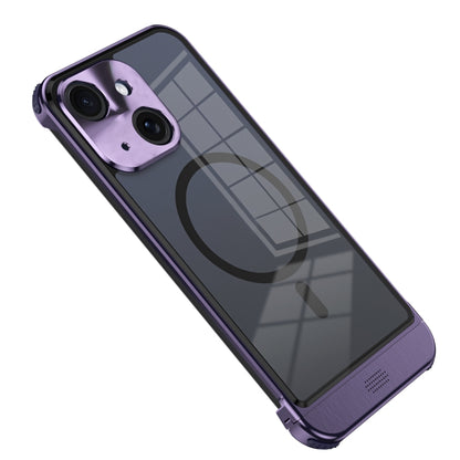 For iPhone 13 Metal Scissor Design Aroma MagSafe Phone Case(Purple) by buy2fix
