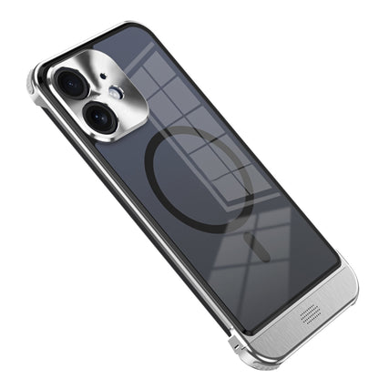 For iPhone 12 Metal Scissor Design Aroma MagSafe Phone Case(Silver) by buy2fix