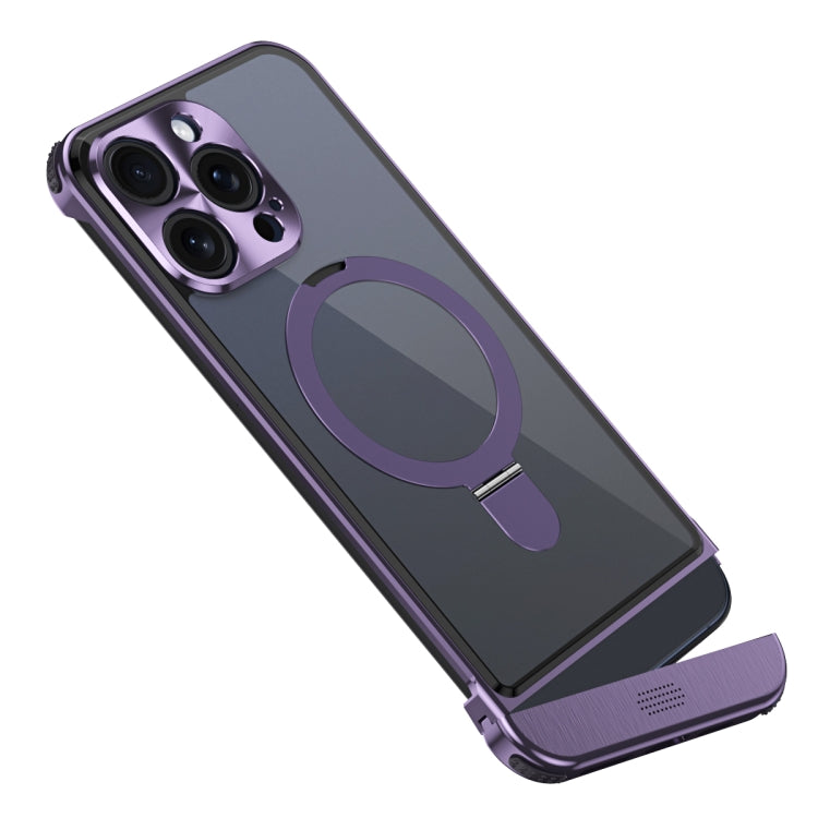 For iPhone 12 Pro Max Metal Scissor Design Aroma MagSafe Ring Holder Phone Case(Purple) - iPhone 12 Pro Max Cases by buy2fix | Online Shopping UK | buy2fix