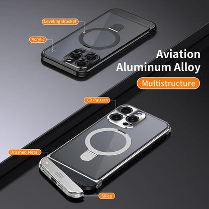 For iPhone 15 Pro Metal Scissor Design Aroma MagSafe Ring Holder Phone Case(Silver) - iPhone 15 Pro Cases by buy2fix | Online Shopping UK | buy2fix