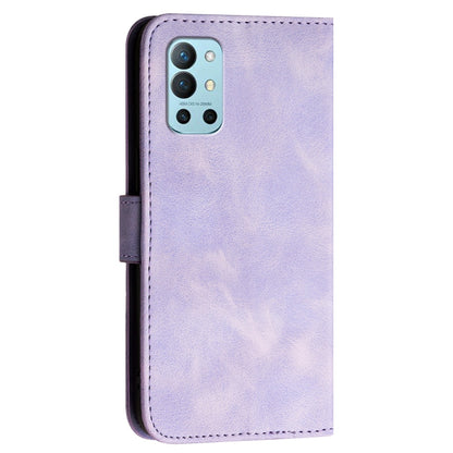 For OnePlus 11 Grid Butterfly Embossed Pattern Flip Leather Phone Case with Lanyard(Light Purple) - OnePlus Cases by buy2fix | Online Shopping UK | buy2fix