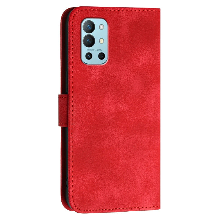 For OnePlus 11 Grid Butterfly Embossed Pattern Flip Leather Phone Case with Lanyard(Red) - OnePlus Cases by buy2fix | Online Shopping UK | buy2fix
