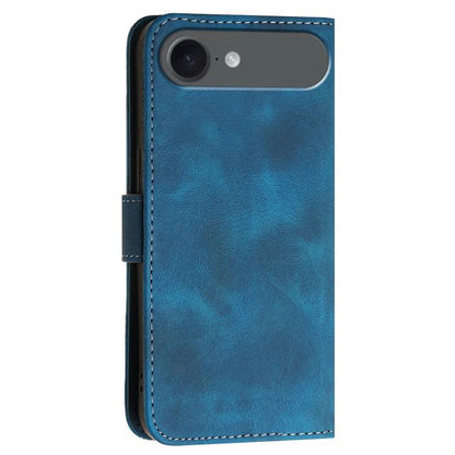 For iPhone 17 Air YX0080 Grid Butterfly Embossed Pattern Flip Leather Phone Case with Lanyard(Dark Blue) - iPhone 17 Air Cases by buy2fix | Online Shopping UK | buy2fix