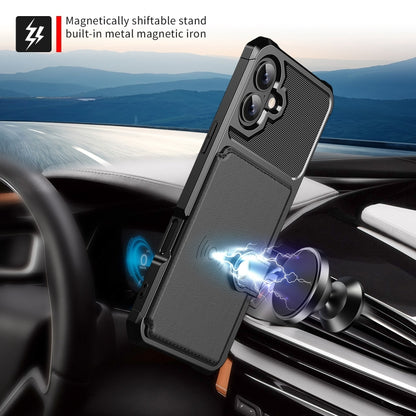 For iPhone 16 Plus Magnetic Wallet Card Bag Leather Phone Case(Black) - iPhone 16 Plus Cases by buy2fix | Online Shopping UK | buy2fix