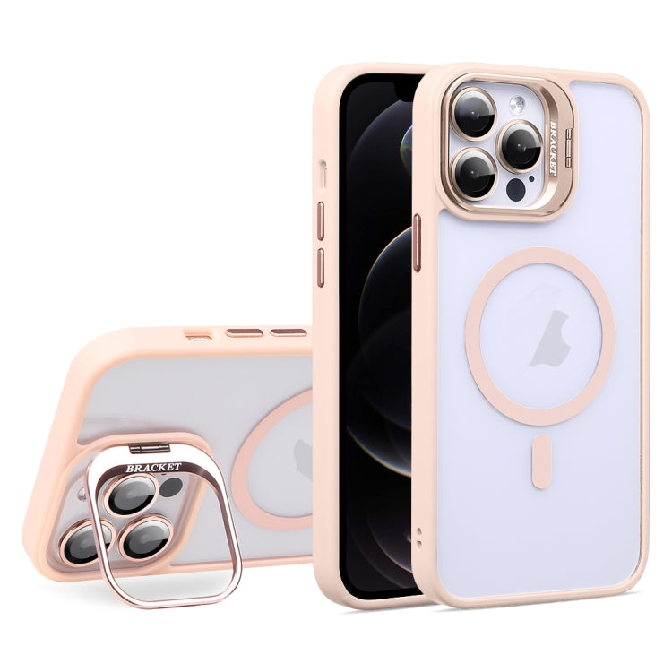 For iPhone 12 Pro U1 Invisible Lens Holder Acrylic + TPU MagSafe Magnetic Phone Case(Pink) by buy2fix