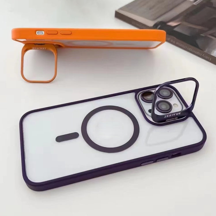 For iPhone 14 U1 Invisible Lens Holder Acrylic + TPU MagSafe Magnetic Phone Case(Dark Purple) by buy2fix