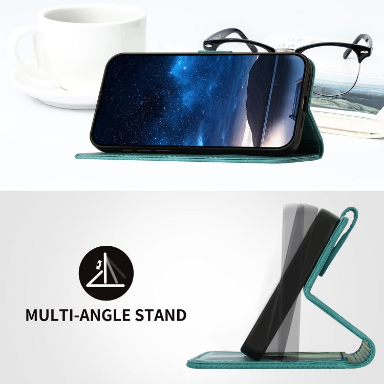 For Google Pixel 9 Pro XL Grid Butterfly Embossed Pattern Leather Phone Case with Lanyard(Light Blue) by buy2fix