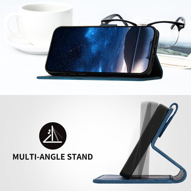 For Google Pixel 10 Pro XL Grid Butterfly Embossed Pattern Leather Phone Case with Lanyard(Dark Blue) - Google Cases by buy2fix | Online Shopping UK | buy2fix