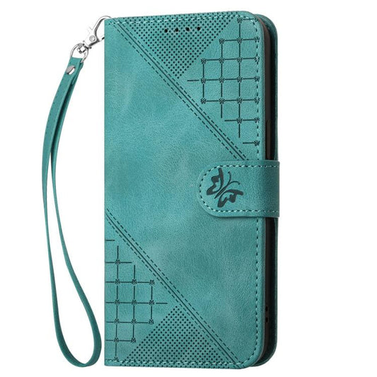 For Google Pixel 10 Pro XL Grid Butterfly Embossed Pattern Leather Phone Case with Lanyard(Light Blue) - Google Cases by buy2fix | Online Shopping UK | buy2fix