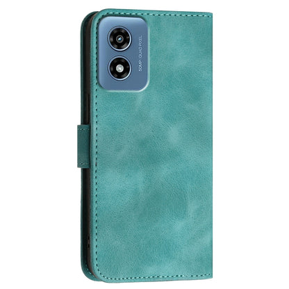 For Motorola Moto G Play 4G 2024 Grid Butterfly Embossed Pattern Leather Phone Case with Lanyard(Light Blue) by buy2fix