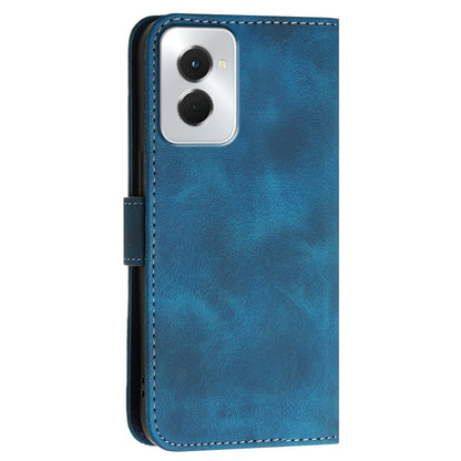 For Motorola Moto G Power 5G 2024 Grid Butterfly Embossed Pattern Leather Phone Case with Lanyard(Dark Blue) by buy2fix