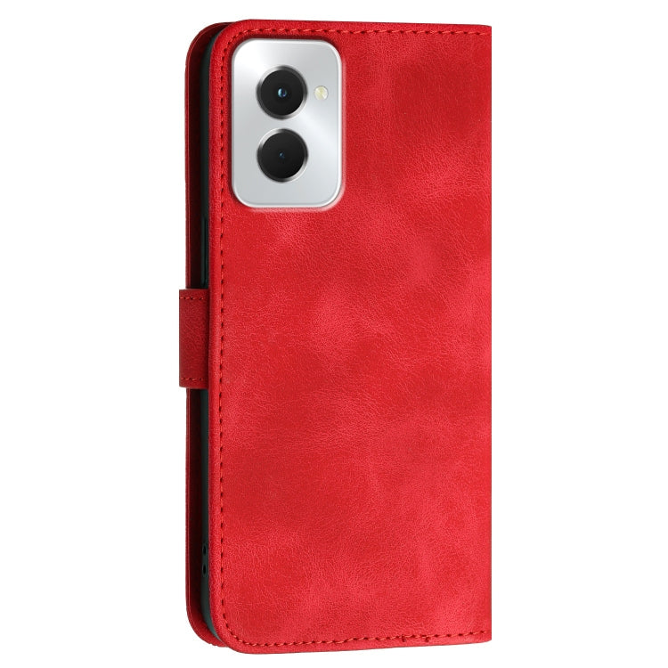 For Motorola Moto G Power 5G 2024 Grid Butterfly Embossed Pattern Leather Phone Case with Lanyard(Red) by buy2fix
