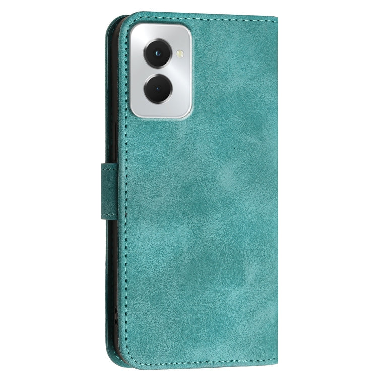 For Motorola Moto G Power 5G 2024 Grid Butterfly Embossed Pattern Leather Phone Case with Lanyard(Light Blue) by buy2fix