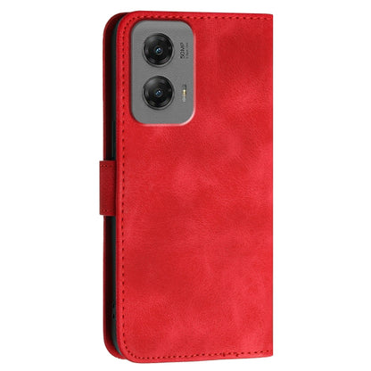 For Motorola Moto G Stylus 5G 2024 Grid Butterfly Embossed Pattern Leather Phone Case with Lanyard(Red) by buy2fix