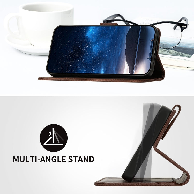 For Motorola Moto G Stylus 5G 2024 Grid Butterfly Embossed Pattern Leather Phone Case with Lanyard(Coffee) by buy2fix