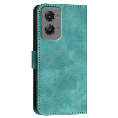 For Motorola Moto G Stylus 5G 2024 Grid Butterfly Embossed Pattern Leather Phone Case with Lanyard(Light Blue) by buy2fix